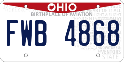 OH license plate FWB4868