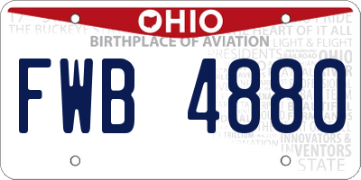 OH license plate FWB4880