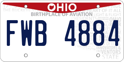 OH license plate FWB4884