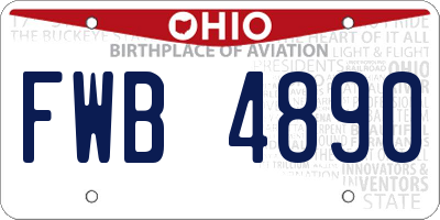 OH license plate FWB4890