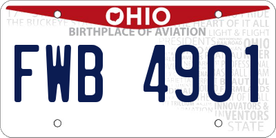 OH license plate FWB4901