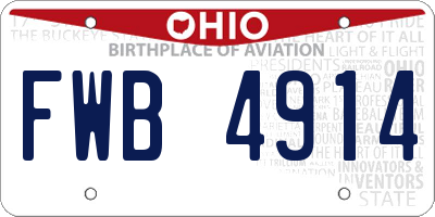 OH license plate FWB4914