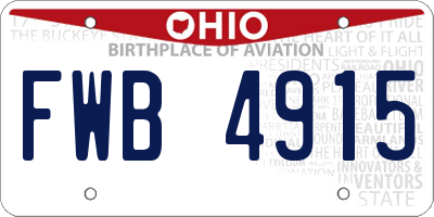 OH license plate FWB4915