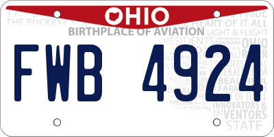 OH license plate FWB4924