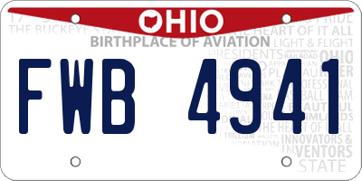 OH license plate FWB4941