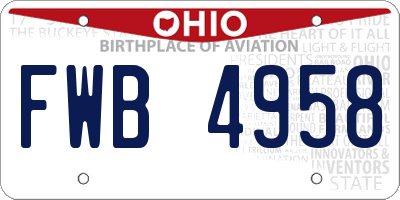 OH license plate FWB4958