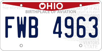 OH license plate FWB4963