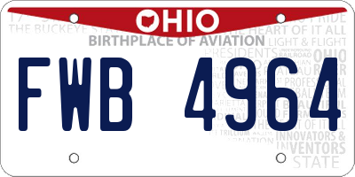 OH license plate FWB4964