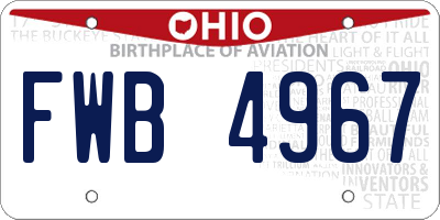 OH license plate FWB4967