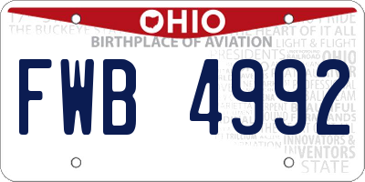 OH license plate FWB4992