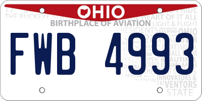 OH license plate FWB4993