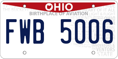 OH license plate FWB5006
