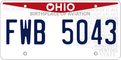 OH license plate FWB5043