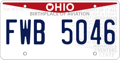 OH license plate FWB5046