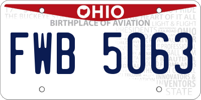 OH license plate FWB5063