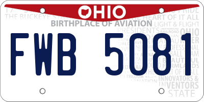 OH license plate FWB5081