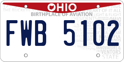 OH license plate FWB5102