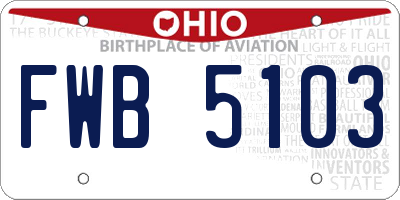 OH license plate FWB5103