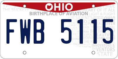 OH license plate FWB5115