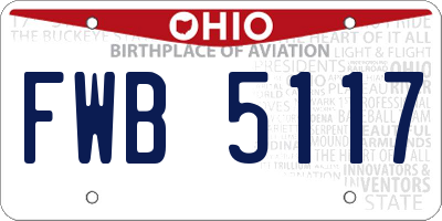 OH license plate FWB5117