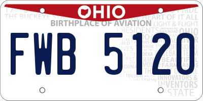 OH license plate FWB5120