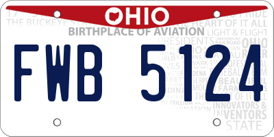 OH license plate FWB5124