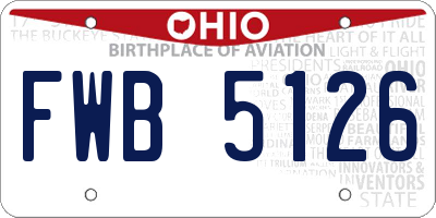OH license plate FWB5126