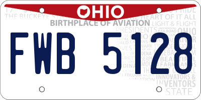 OH license plate FWB5128