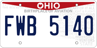 OH license plate FWB5140