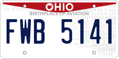 OH license plate FWB5141