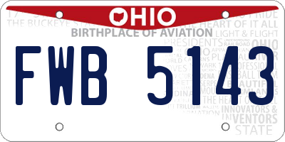 OH license plate FWB5143