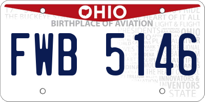 OH license plate FWB5146