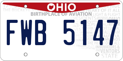 OH license plate FWB5147
