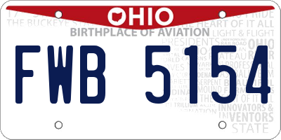 OH license plate FWB5154