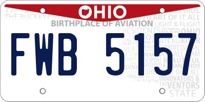 OH license plate FWB5157
