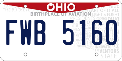 OH license plate FWB5160