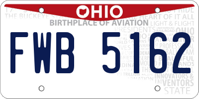 OH license plate FWB5162