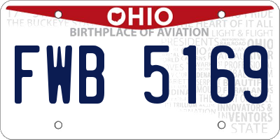 OH license plate FWB5169