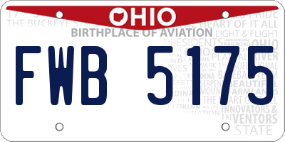 OH license plate FWB5175