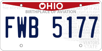 OH license plate FWB5177