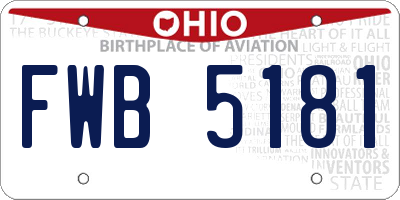 OH license plate FWB5181