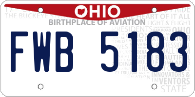 OH license plate FWB5183