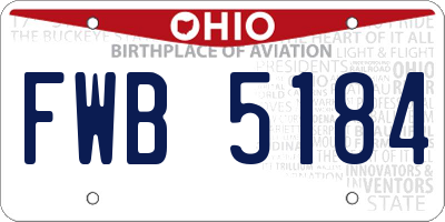 OH license plate FWB5184