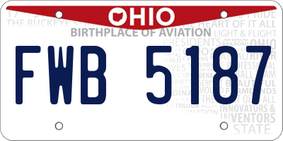 OH license plate FWB5187