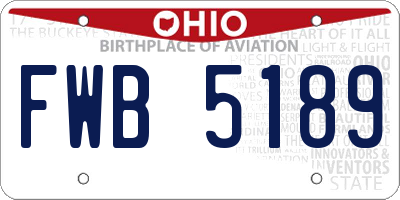 OH license plate FWB5189