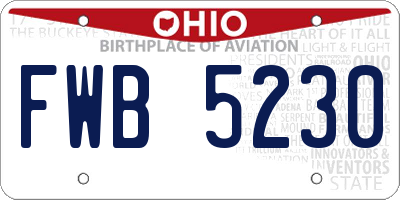 OH license plate FWB5230