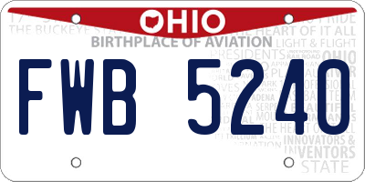 OH license plate FWB5240