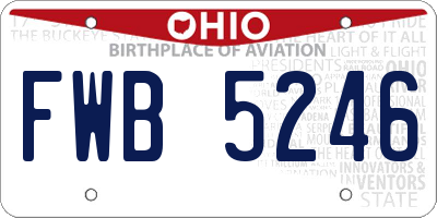 OH license plate FWB5246