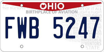OH license plate FWB5247