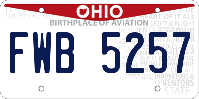 OH license plate FWB5257